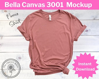 Bella Canvas 3001 Mauve T-Shirt Mockup (Digital Download)