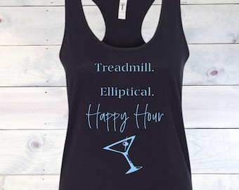 Camiseta sin mangas para entrenar en cinta elíptica "Happy Hour": regalo para amantes del gimnasio