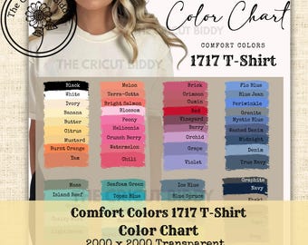Comfort Colors 1717 T-Shirt Color Chart PNG | Printify Seller Guide | Digital Mockup Download