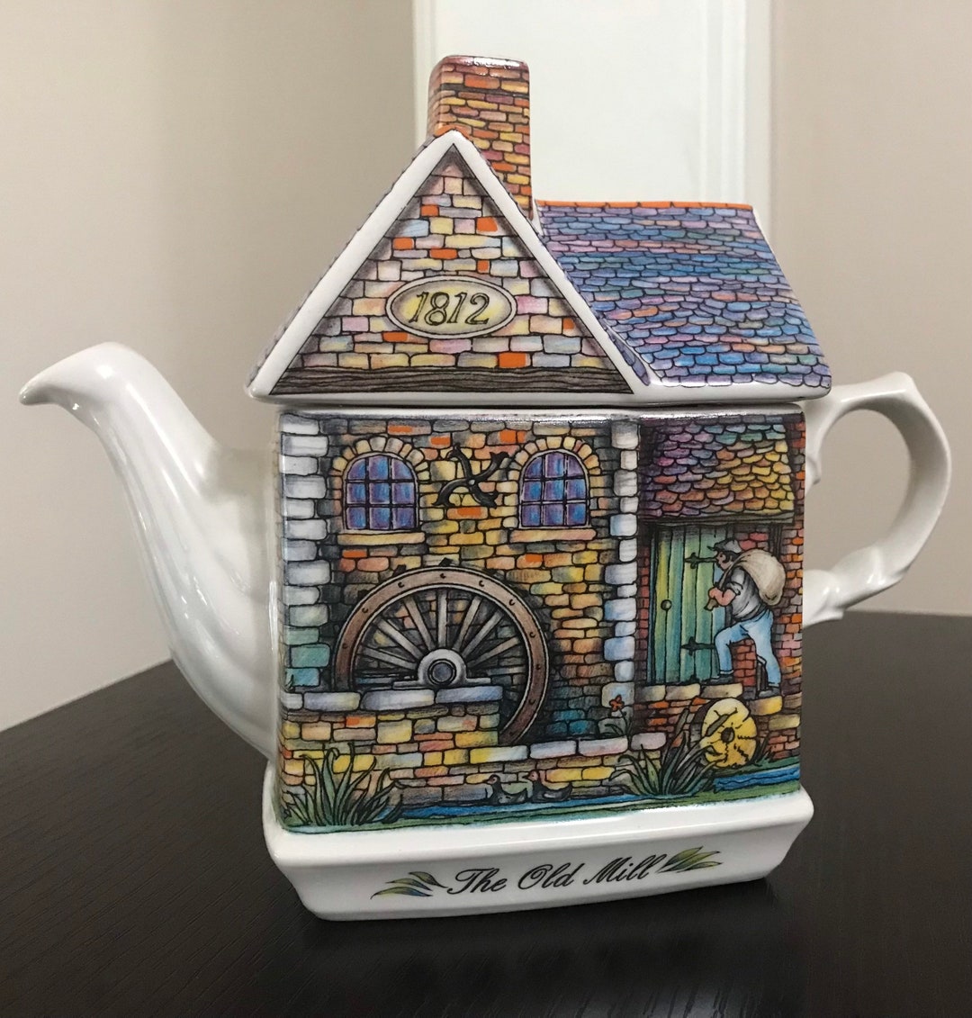 Vintage Sadler 1980s Teapot the Old Mill Collection Made in England Etsy