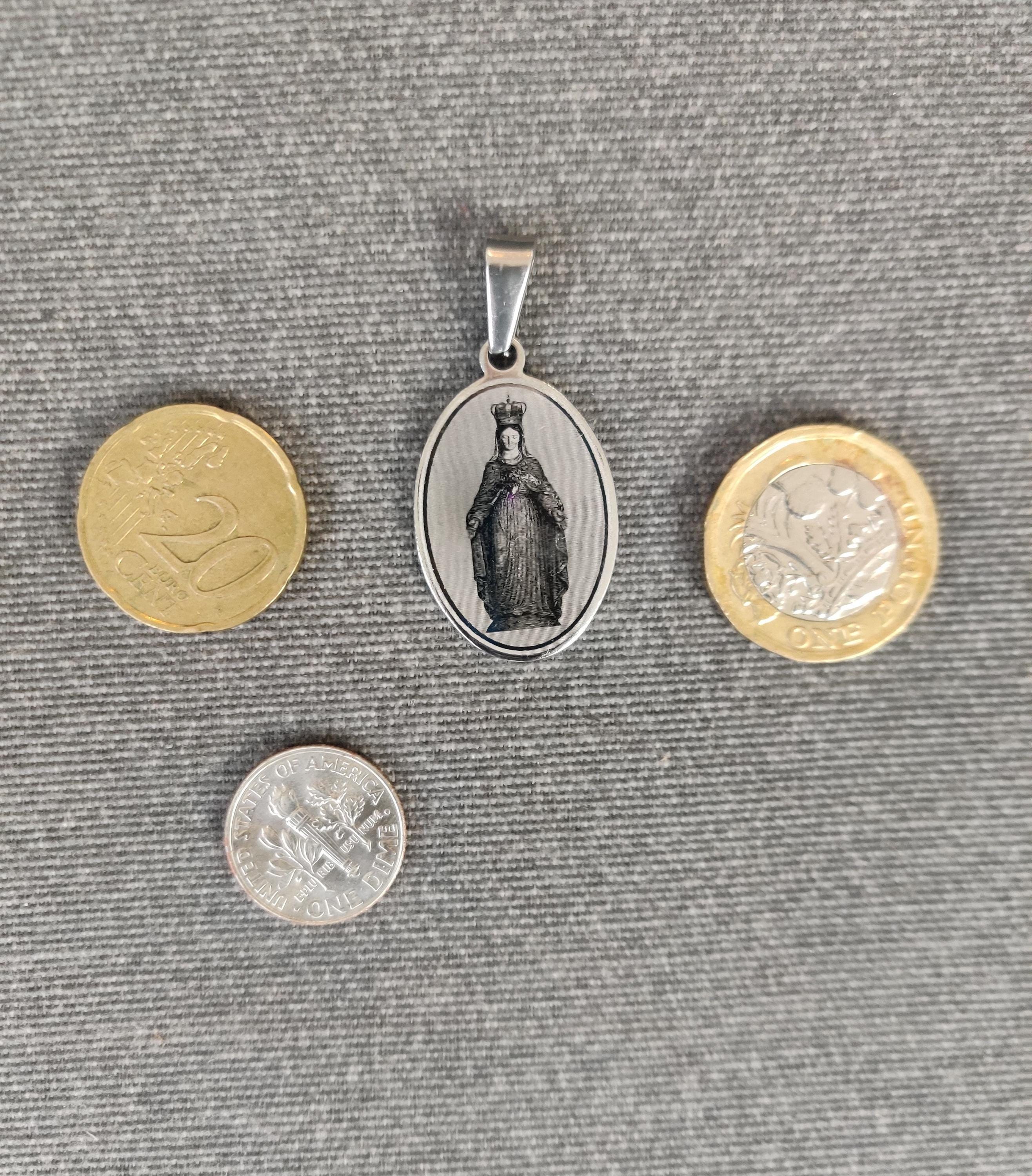 Our Lady of Notre Dame Du Cap & Sacred Heart of Jesus - Oval Stainless ...