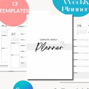 CANVA Complete Weekly Planner | 8,5 x 11 inches| Editable in CANVA |Printable