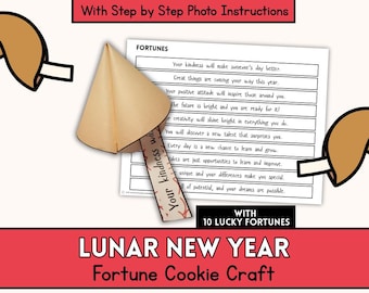 Chinesisches Neujahr Glückskeks-Handwerk mit positiven Affirmationen