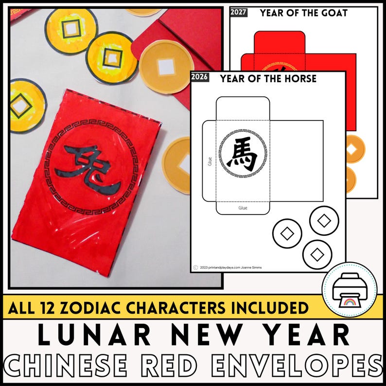 Lunar New Year Activity | Chinese Lucky Red Envelope Craft | Year of ...