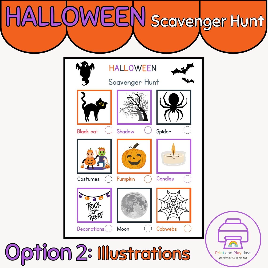 Halloween Scavenger Hunt Printable Activity for Kids|trick O Treat ...