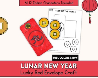 Lunar New Year Activity | Chinese Lucky Red Envelope Craft | Year Of The Snake Printable