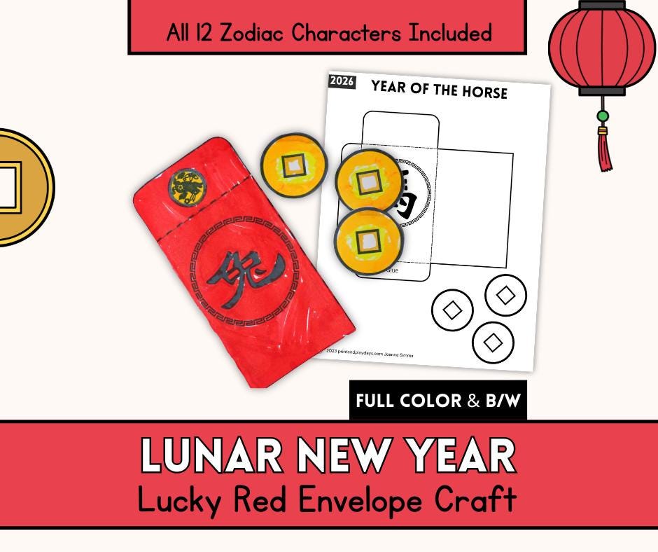 Lunar New Year Activity | Chinese Lucky Red Envelope Craft | Year of ...