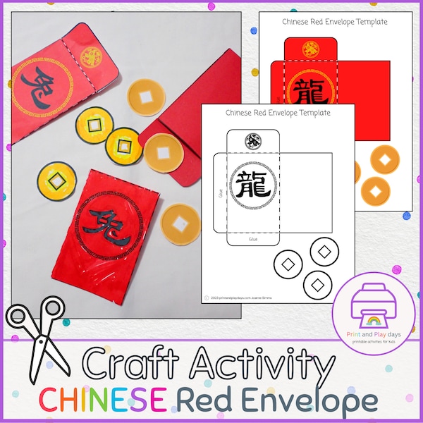 Lunar New Year Activity | Chinese Lucky Red Envelope Craft | Year Of The Dragon Printable For Kids