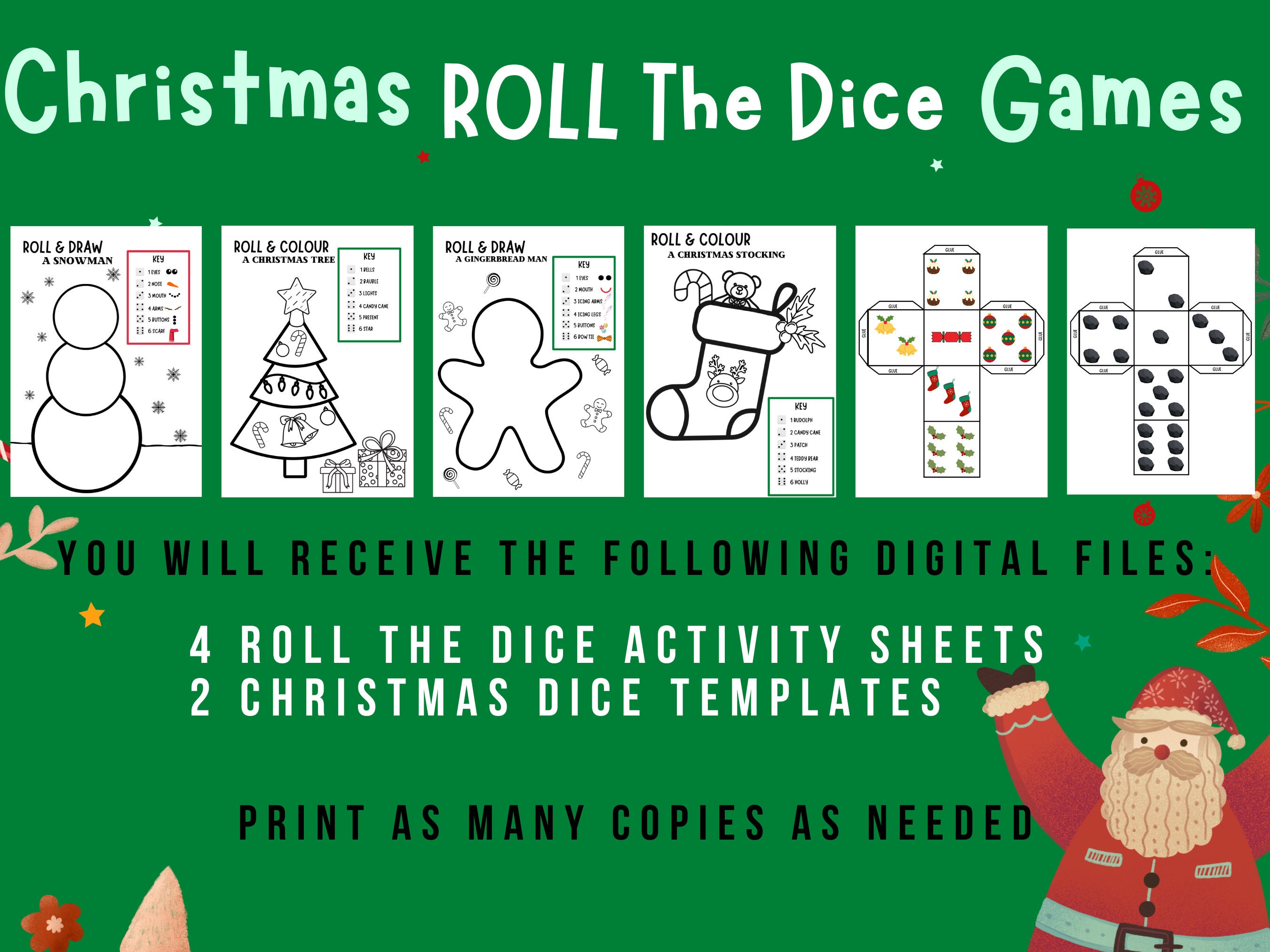 Roll the Dice Christmas Games Make A Dice Gingerbread Etsy UK