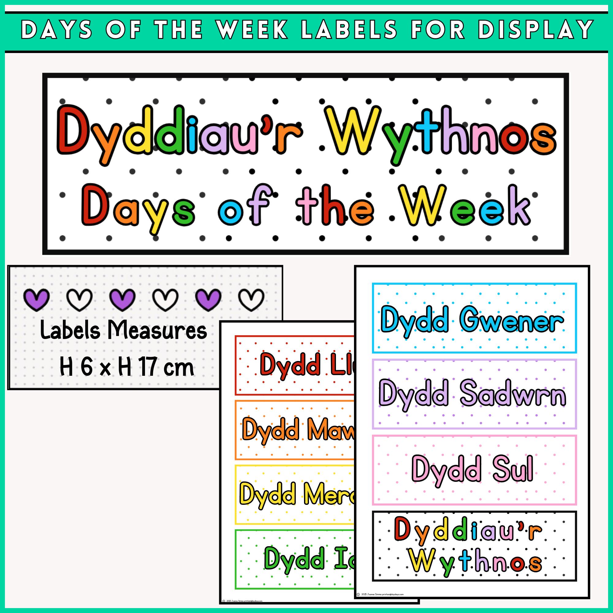 Welsh Days of the Week Poster: Rainbow Classroom Decor (digital ...