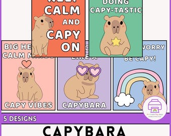 Capybara Motivational Posters: Classroom Decor (Digital Download)