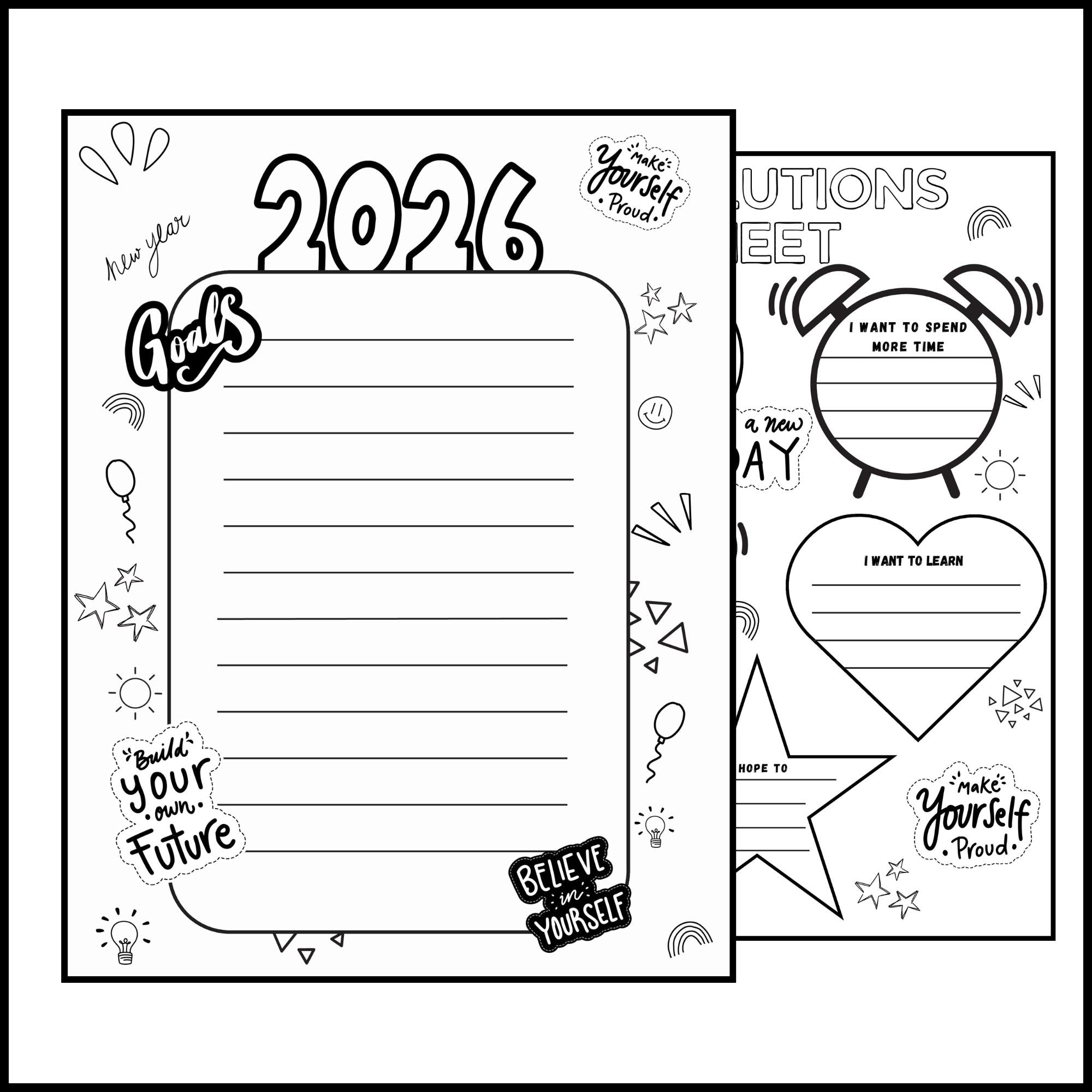 2026 new year resolution activities for kids | goal/aspiration