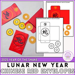Activiteit op het nieuwe maanjaar | Chinese Lucky Red Envelop Craft | Afdrukbaar jaar van de draak voor kinderen