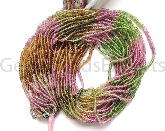 Multi Tourmaline Rondelle Cut Gems | Smooth Plain Rondelle Shape Stone | AAA Beautiful Tourmaline Beads | Natural Multi Tourmaline Gemstone.