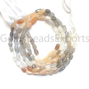 Natural Multi Moonstone | Multi Shaded Moonstone Beads | AAA+ Beautiful Moonstone Beads | Plain Tumble Shape Stone | Smooth Plain Cut Tumble
