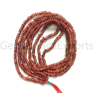 Mozambique Garnet Gemstone, Smooth & Plain Rondelle Shape Beads, AAA+ Beautiful Garnet Beads, Mozambique Garnet Natural Beads | 2.50-2.75 MM