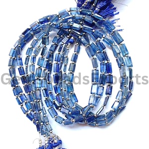 Briolette Faceted Rectangle Shape Beads, Natural Kyanite Gems Rock, AAA+ Beautiful Kyanite Beads, Kyanite Fancy Cut Beads | 7.50-9.50 MM.