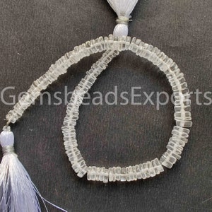 Natural Crystal Quartz Stone, Plain Tyre Shape Beads, AAA+ Beautiful Crystal Quartz Beads, Smooth And Plain Wheel Cut Quartz | 4.50-6.75 MM.
