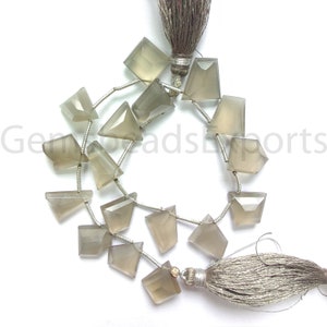 Briolette Faceted Fancy Cut Gems, Moonstone Fancy Shape Stone, AAA Beautiful Moonstone Beads, Natural Grey Moonstone Beads | 11.75-15.75 MM.