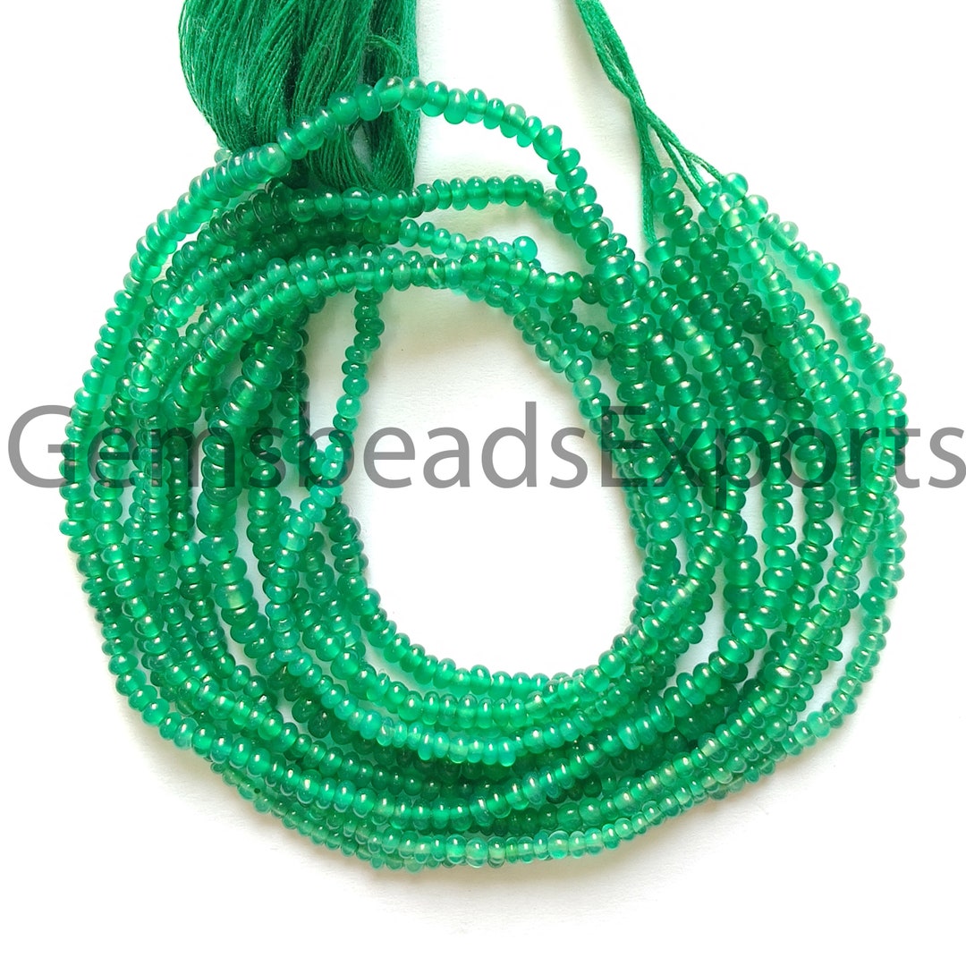 Smooth & Plain Green Onyx Stone Green Onyx Plain Rondelle Etsy