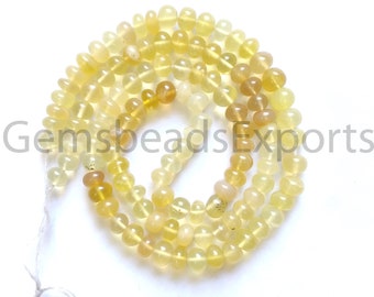 5.50-6.25MM | Opal Rondelle Shape Gemstone, AAA Natural Yellow Opal Beads, Smooth & Plain Rondelle Cut Beads, Multi Shaded Yellow Opal Stone