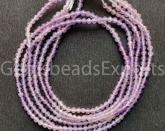 Amethyst Micro Faceted Round Shape Beads | AAA+ Beautiful Amethyst Beads | Briolette Faceted Amethyst | Natural Shaded Pink Amethyst Beads.