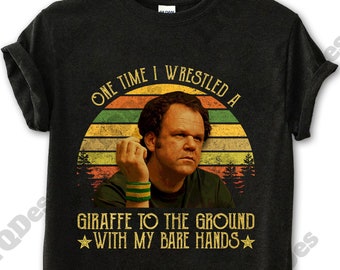 Step Brothers Shirt, Dale Doback One Time I Wrestled A Giraffe To The Ground With My Bare Hands Vintage T-Shirt, Movie Quote Unisex T Shirt