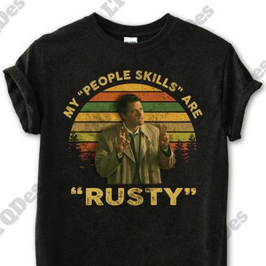 Misha Collins My People Skills Are Rusty Vintage T-Shirt, Movies Quote Unisex TShirt