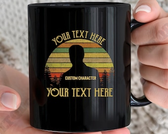 Personalized Vintage Coffee Mugs, Custom Text Mugs, Custom Quote Mugs, Custom Mugs, Vintage Retro Sunset Design Mugs, Movie Quote Mugs