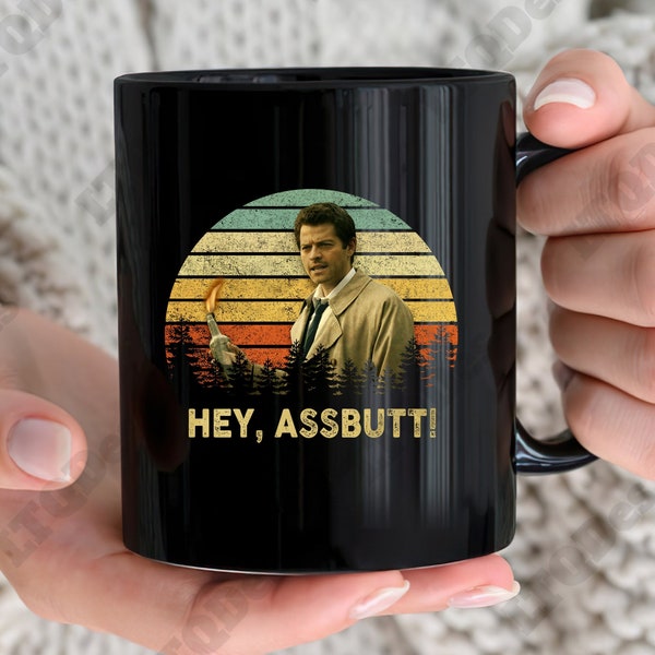 Misha Collins Hey Assbutt Vintage Coffee Mugs, Movies Quote Coffee Mugs