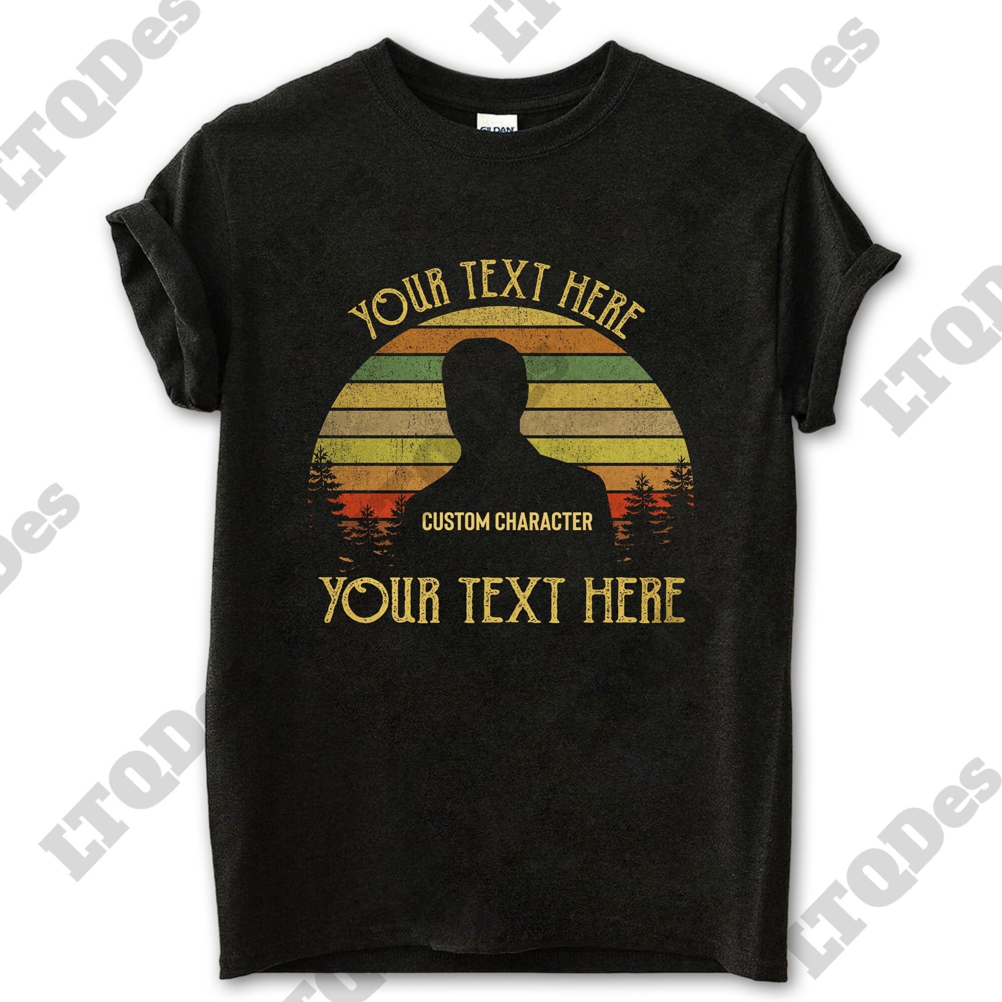 Personalized Shirt, Custom Text Shirt, Custom Movie Quote Shirt, Custom Shirt, Vintage Retro Sunset Design Shirt, Movie Quote Unisex T Shirt