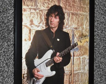 Framed RITCHIE BLACKMORE band guitarist Original 1980s vintage art Poster 1