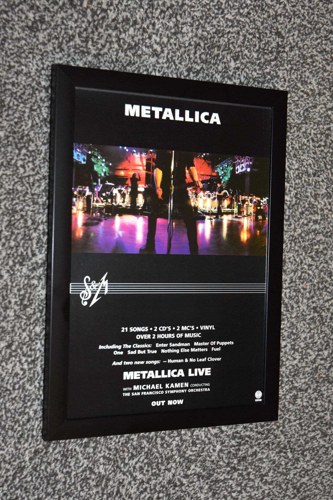 アート・デザイン・音楽 LLICA S&M HIGHLIGHTS Framed Original METALLICA ' S&m Album ' Original 1999 Vintage Art