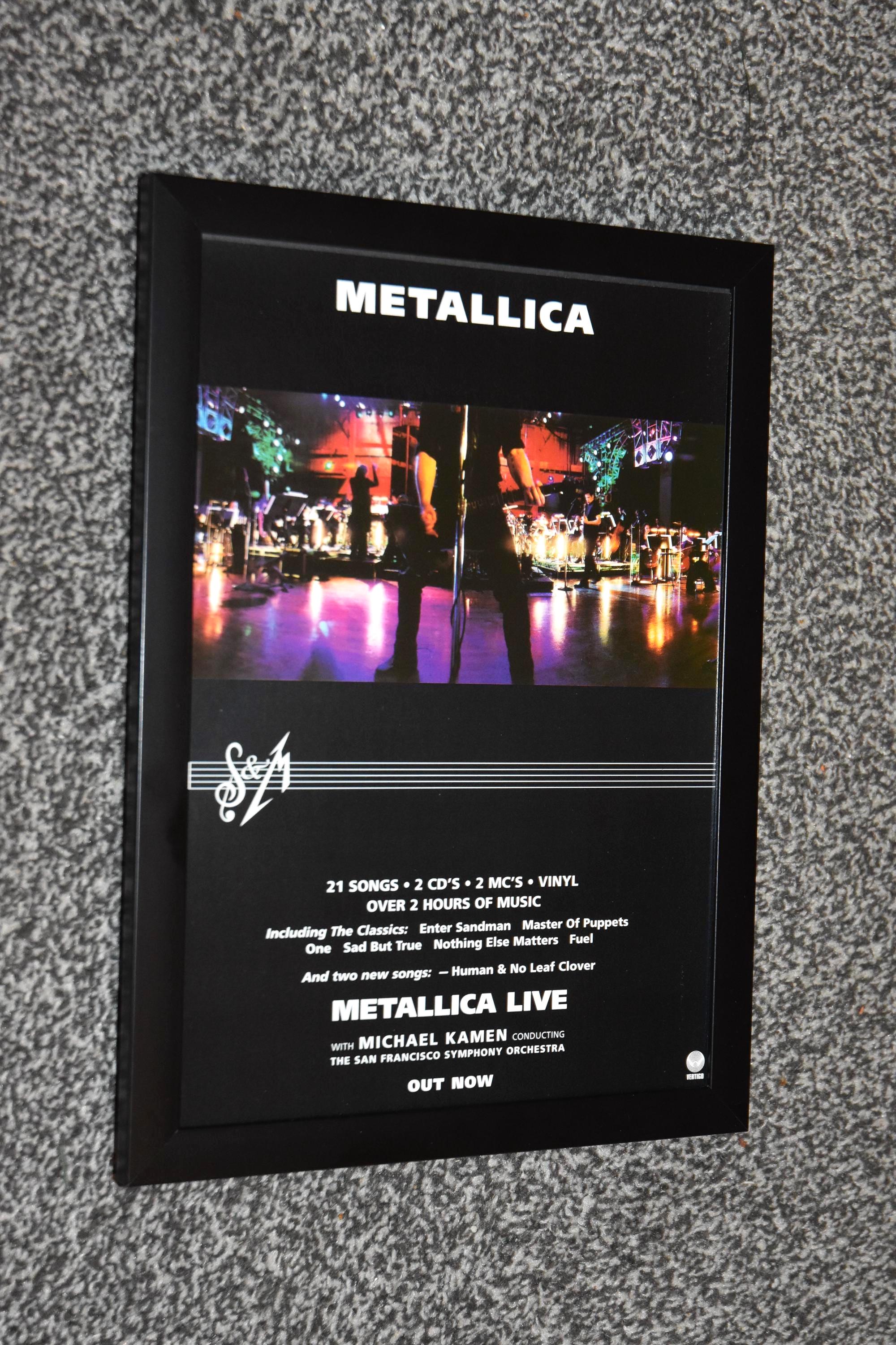 Framed Original METALLICA ' S&m Album ' Original 1999 Vintage Art