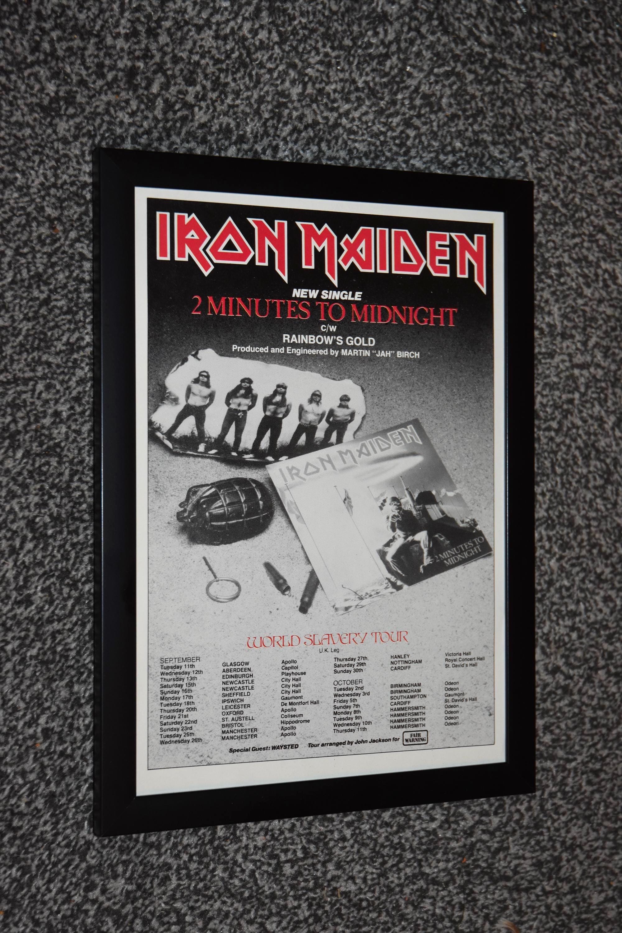 Rare A4 Framed IRON MAIDEN Band 2 Minutes to Midnight Original