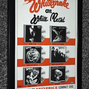 Ingelijste WHITESNAKE band originele jaren 80 klassieke albums kunstposter