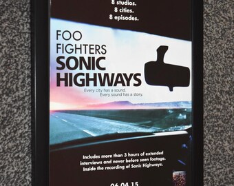 Framed FOO FIGHTERS band Original 2014 sonic highways ALBUM advert art Poster