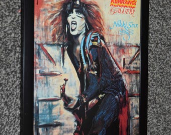 Framed MOTLEY CRUE nikki sixx rock band Original 1980s art Poster