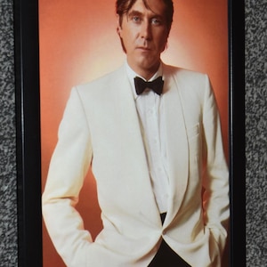 Framed original BRYAN FERRY roxy music rock band 1990s Art Poster