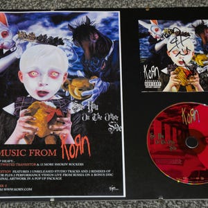 KORN band 2005 see you on the other side album hand SIGNED & mounted cd album poster display