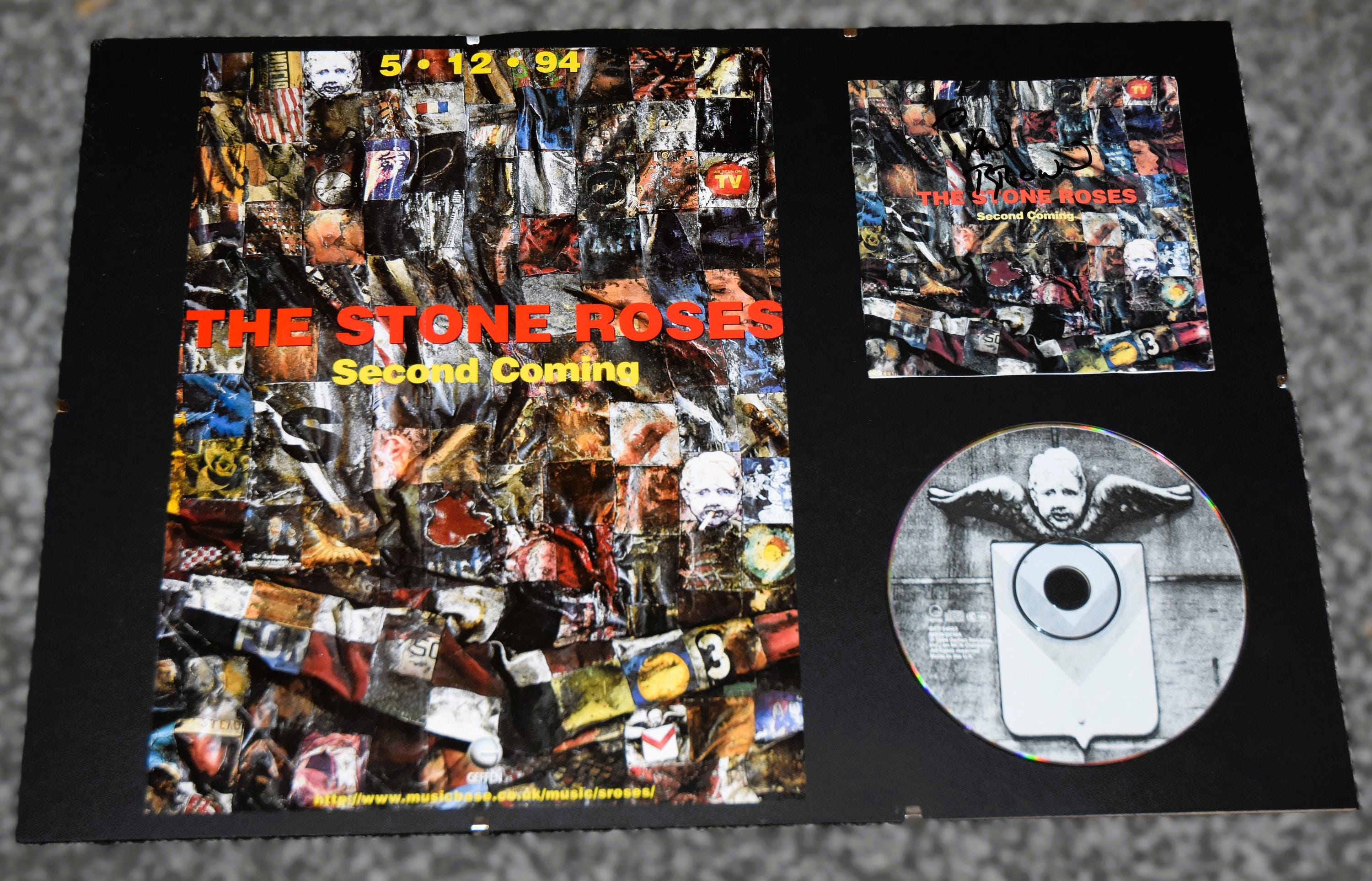 STONE ROSES Band 1994 Second Coming Album Ian Brown Hand SIGNED