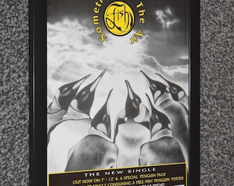 Framed original FISH marillion band Original 1992 something in the air SINGLE art Poster