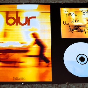 BLUR damon albarn band 1997 blur album hand SIGNED & mounted cd album poster display