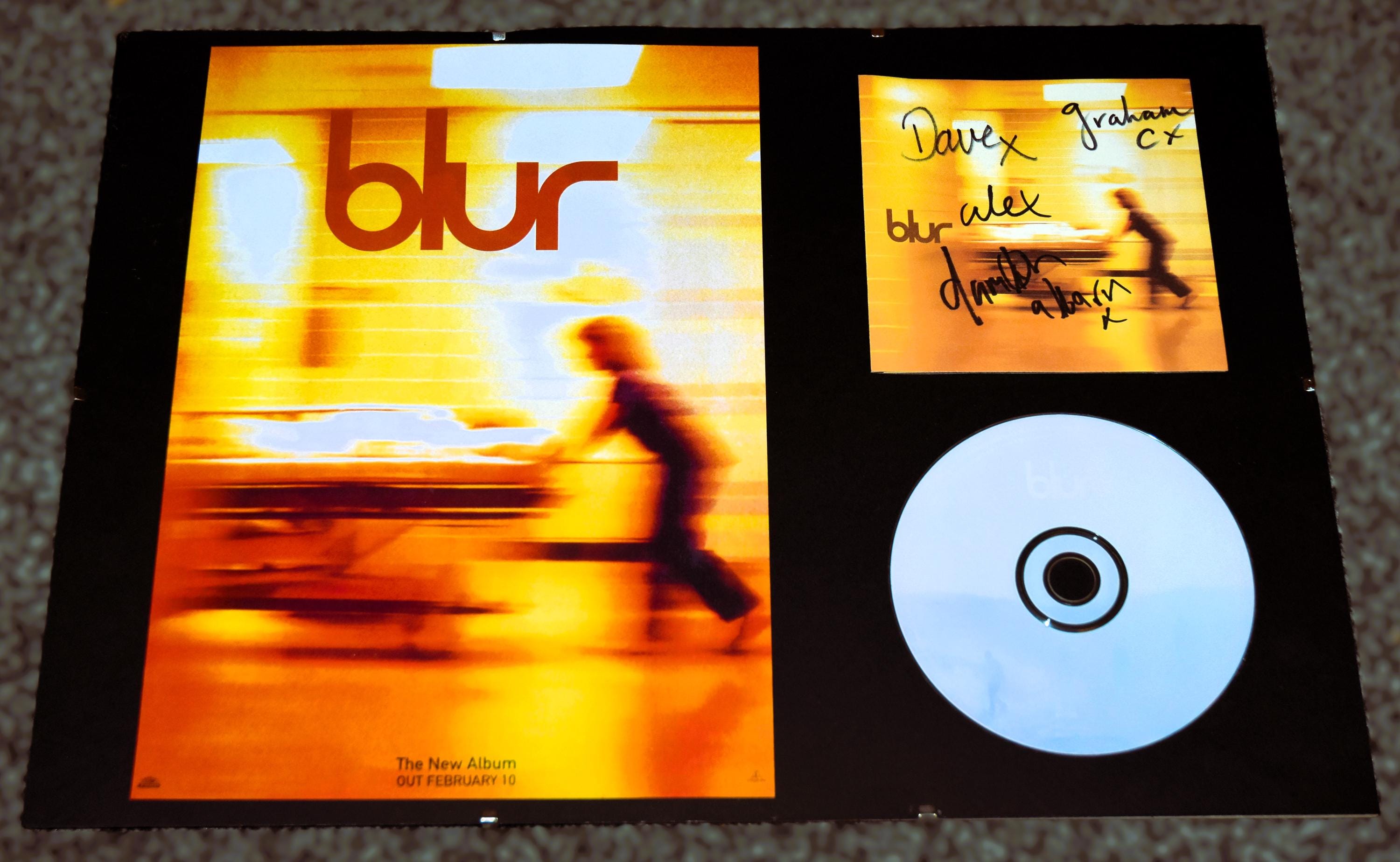 BLUR Damon Albarn Band 1997 Blur Album Hand SIGNED & Mounted Cd