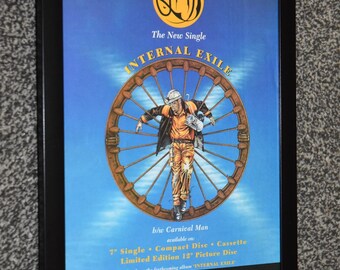 Framed original FISH marillion band Original 1991 internal exile SINGLE art Poster 1