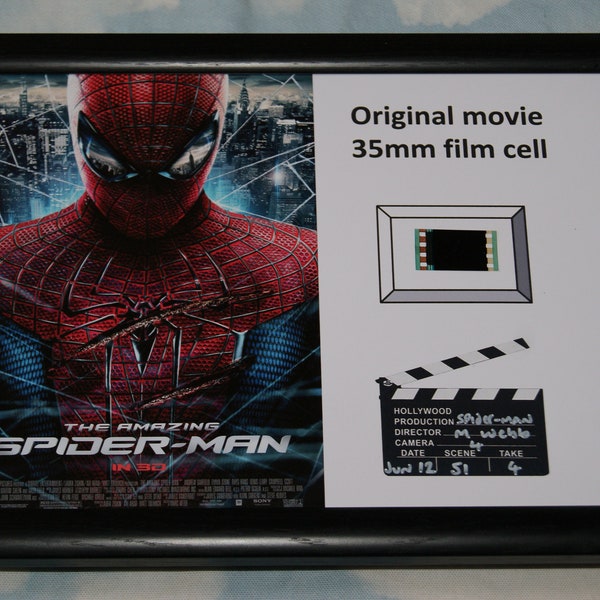 Amazing Spider man movie 2012 film original 35mm FILM CELL A4 8"x12" framed presentation