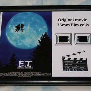 ET the movie 1982 film original 35mm FILM CELL A4 20x12&quot; gerahmte Präsentation