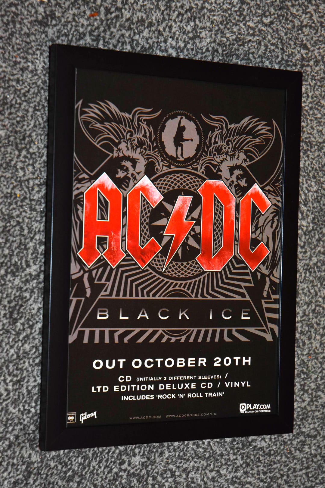 Framed Original AC/DC Band ' Black Ice ' Original 2008 Vintage Art ...