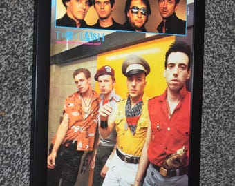 Framed original STRANGLERS / CLASH punk band 1980s vintage art Poster