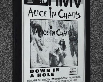 Framed ALICE IN CHAINS band 1992 down in a hole single original promotion advert art Poster